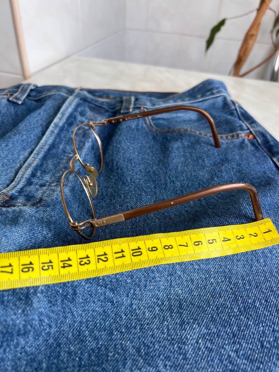 Dior × Vintage Christian Dior '90s Brown Oval Hook Frame Eyeglasses Eyewear Size ONE SIZE - 16 Thumbnail