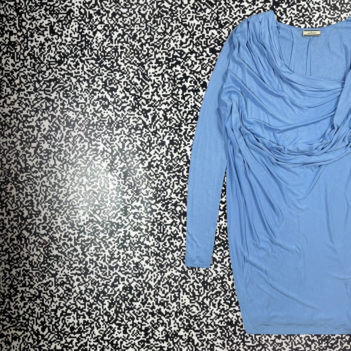 Vintage Y2K Malene Birger Draped Style Luxury Dress in Blue, Women's — image 5 of 6