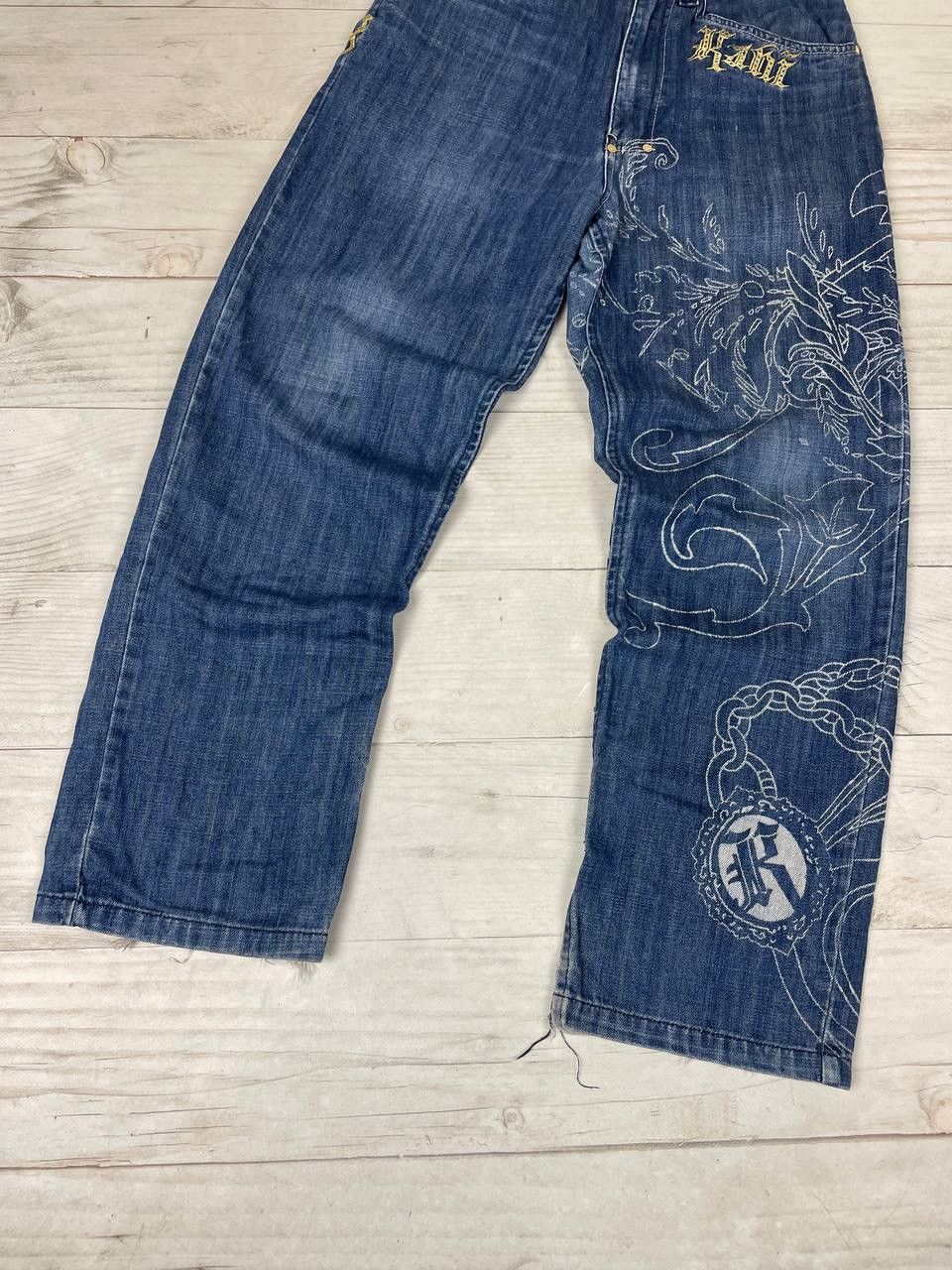 Vintage Karl Kani Denim Jeans 90s Baggy Rap Big Logo Y2K