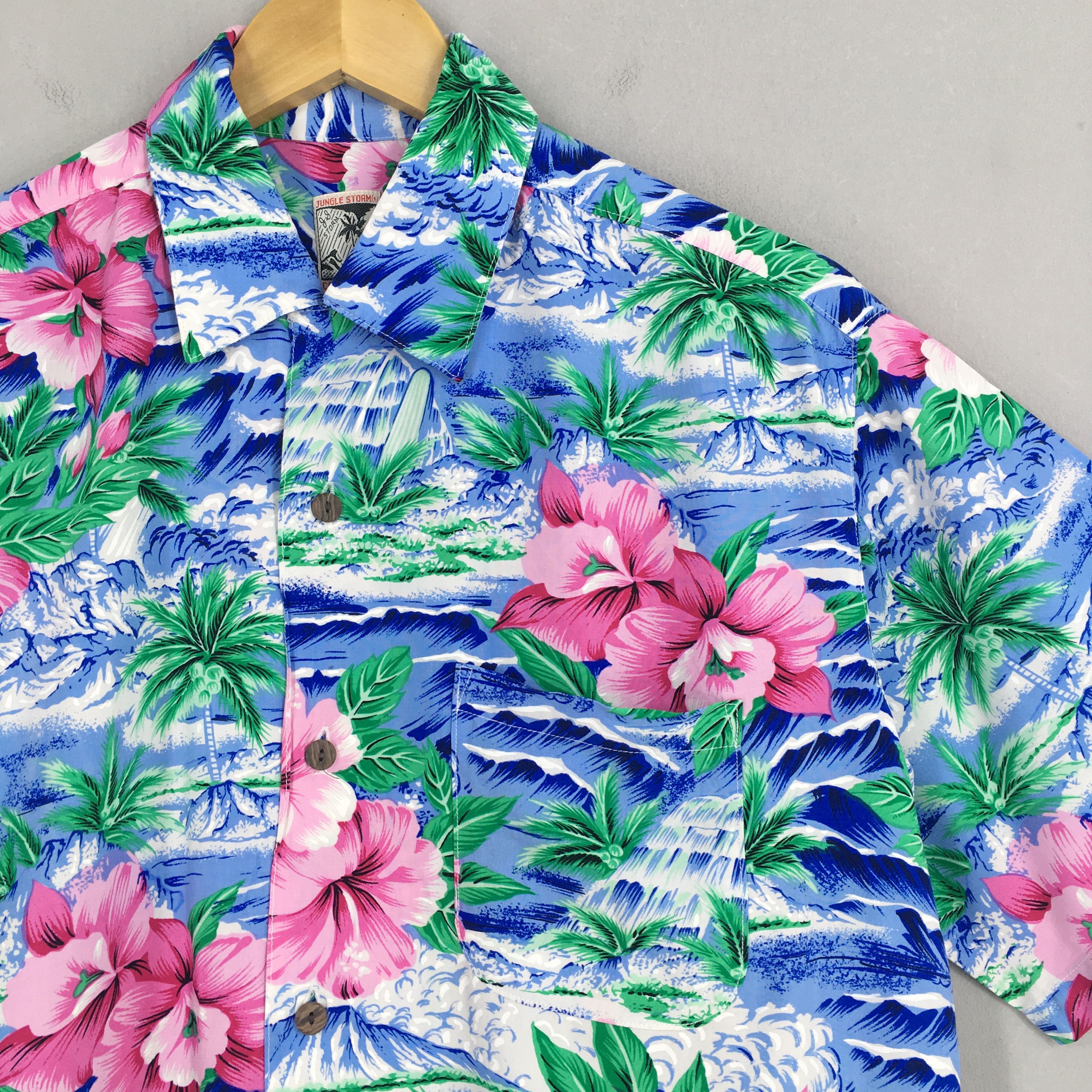 Japanese Brand Japanese Jungle Storm Hawaii Hibiscus Floral Shirt Medium Size US M / EU 48-50 / 2 - 2 Thumbnail