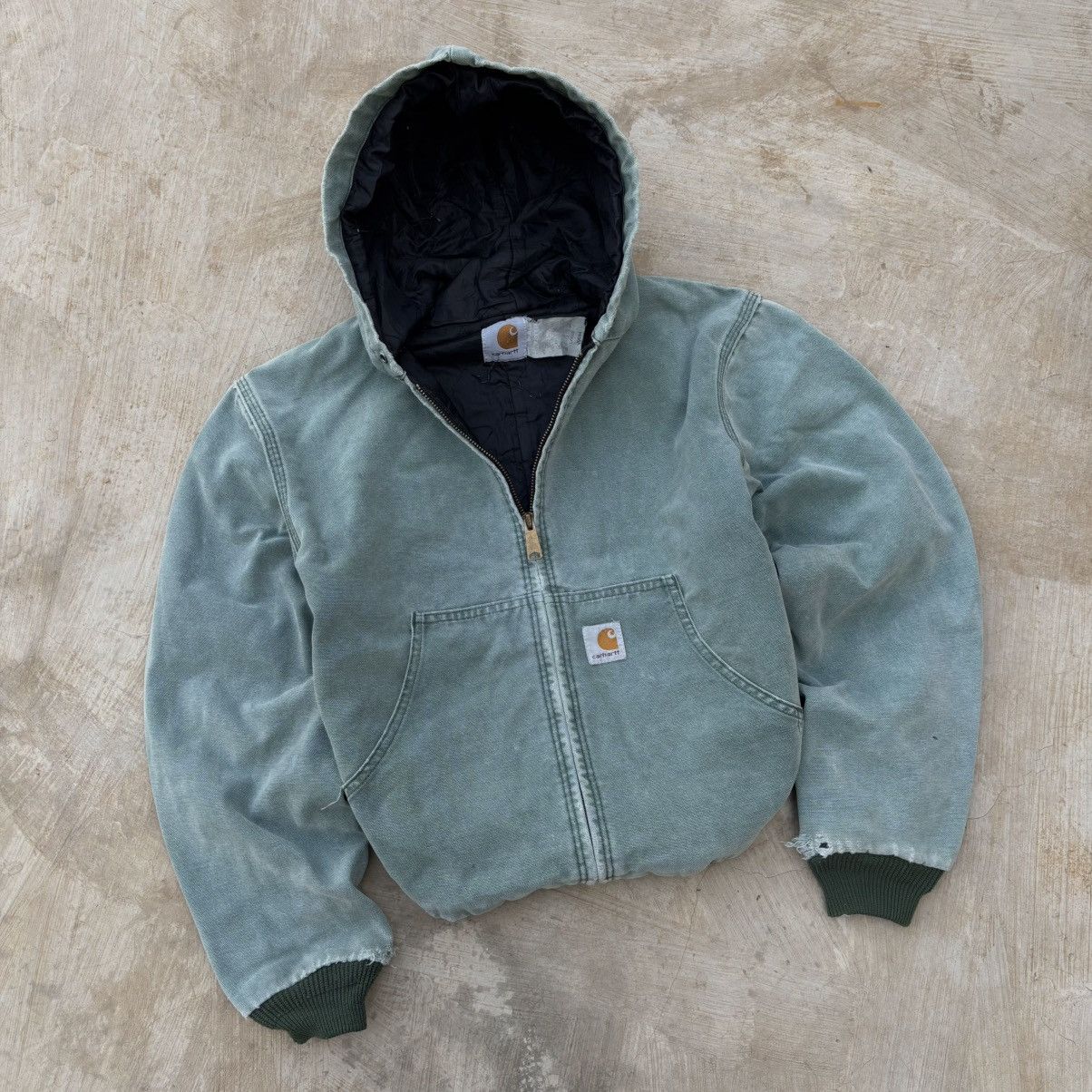 Carhartt Vintage 90s Sunfaded Carhartt Active Hood Jacket Size US S / EU 44-46 / 1 - 1 Thumbnail