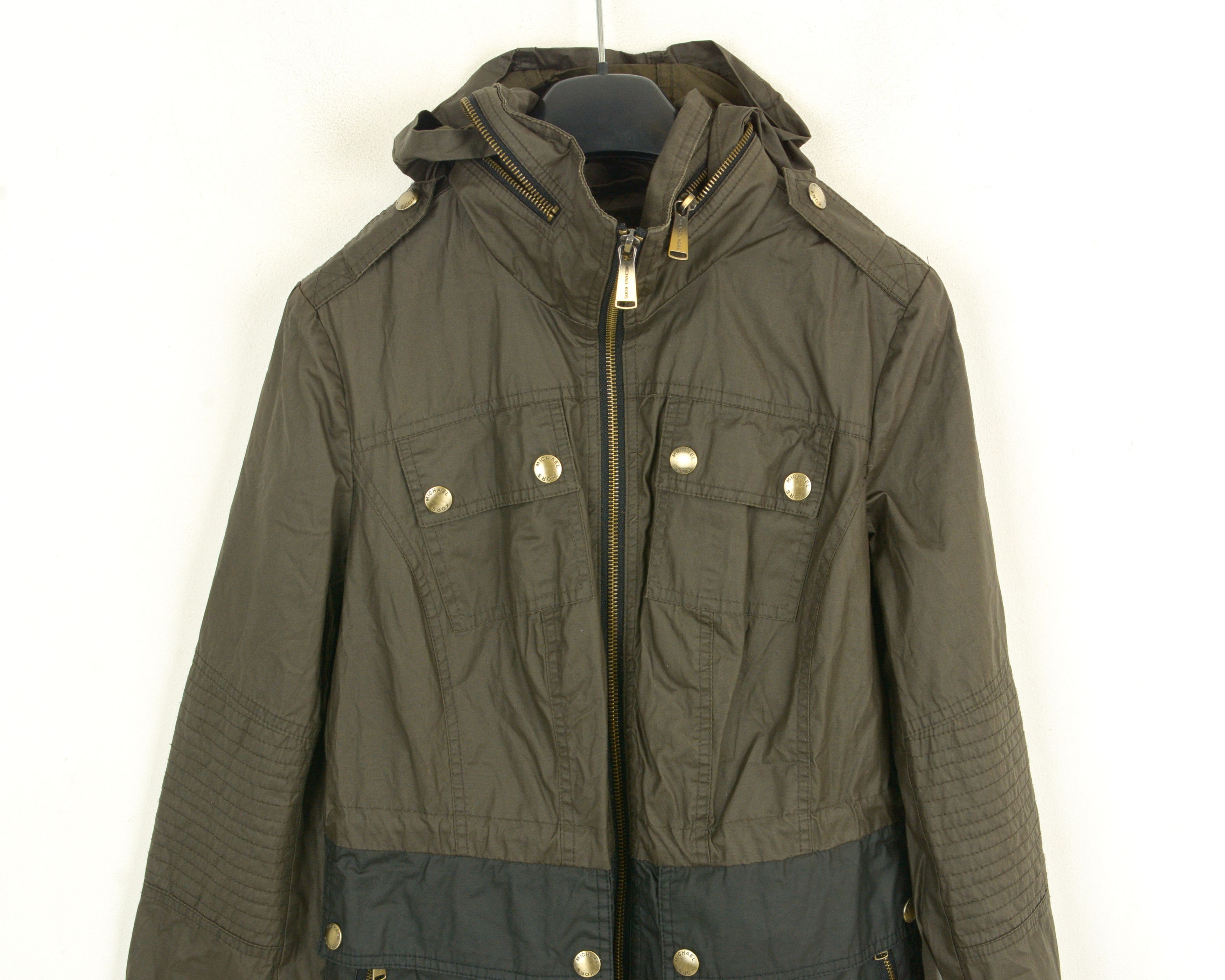 Michael Kors Women XS Jacket EU 32 Coat UK 4 Cotton Hooded Waterproof Size XS / US 0-2 / IT 36-38 - 2 Thumbnail