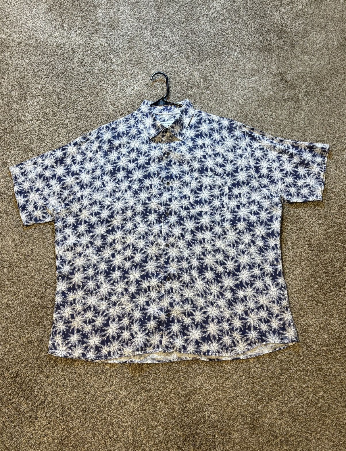 Peter Millar Peter Millar Shirt Mens XL Blue Linen Button Up Short Sleeve Size US XL / EU 56 / 4 - 1 Thumbnail