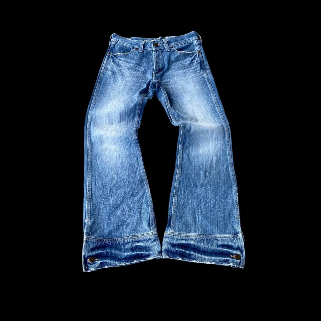 Lee RARE Vintage Lee Riders Button Slit Flare Jean-70s/80s Style Size US 29 - 2 Thumbnail