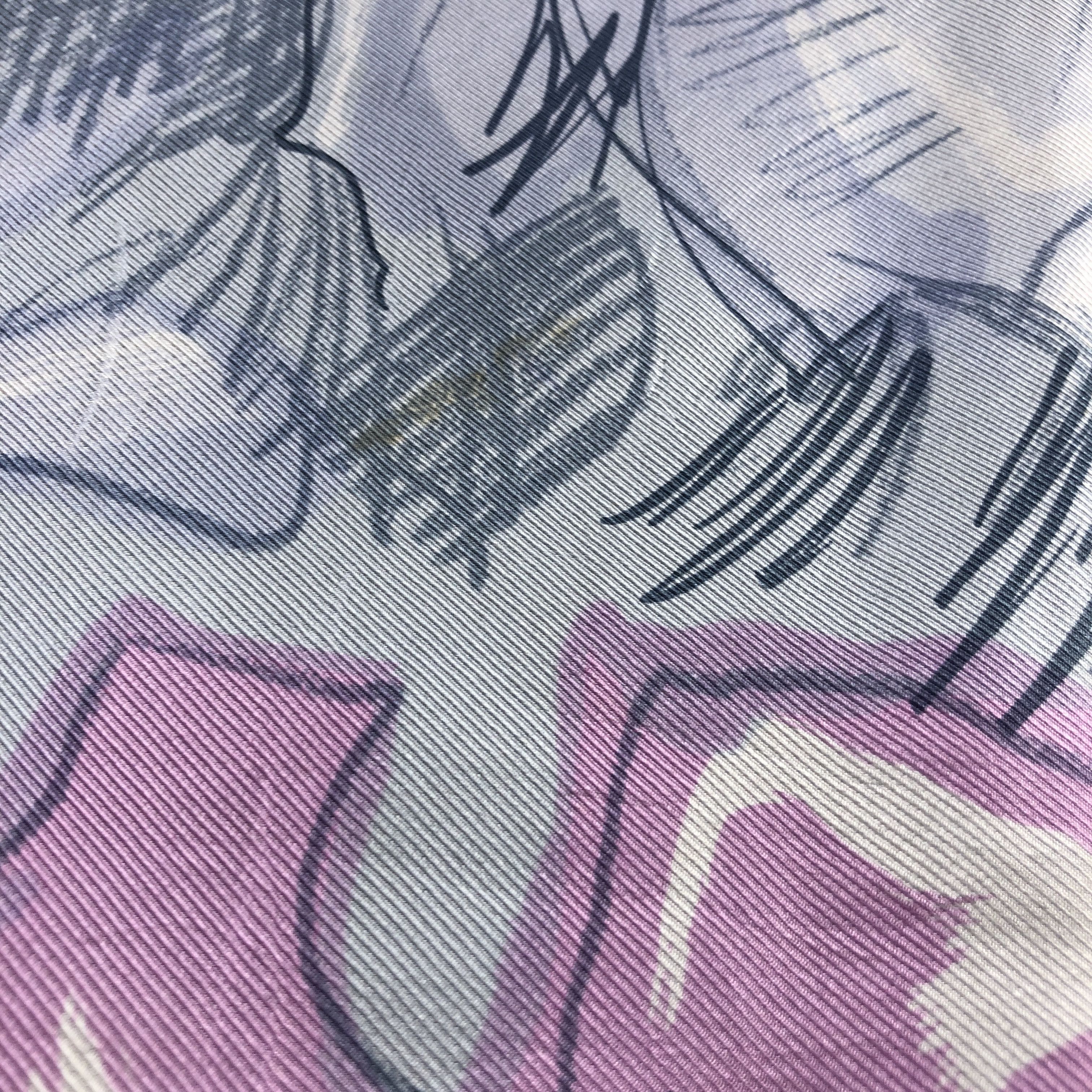 Japanese Brand Luxury Floral Hand Rolled Silk Scarf M1070 Size ONE SIZE - 7 Thumbnail