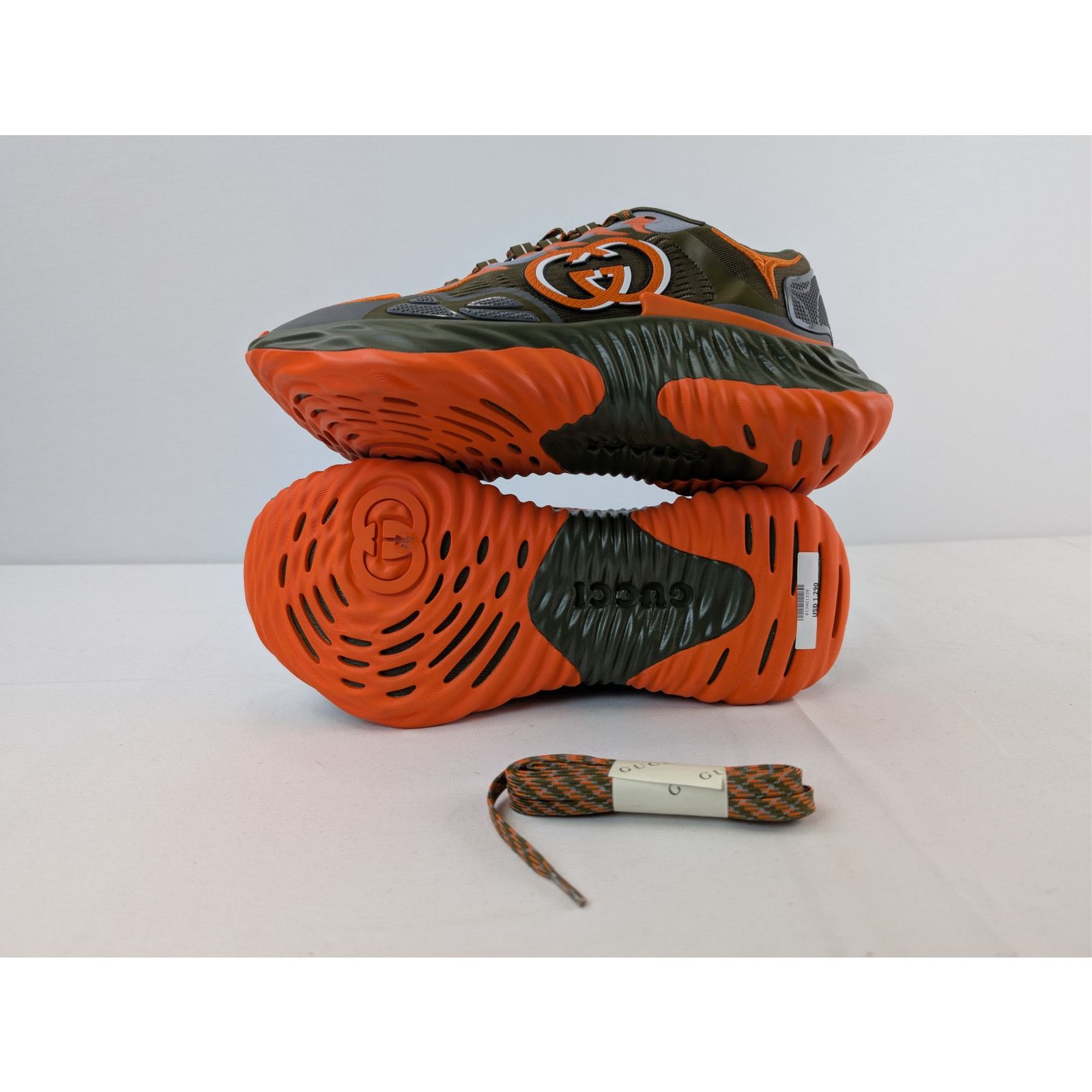 Gucci o1rshd1 Ripple Mesh Low Top Sneakers in Green / Orange Size US 8 / EU 41 - 12 Thumbnail
