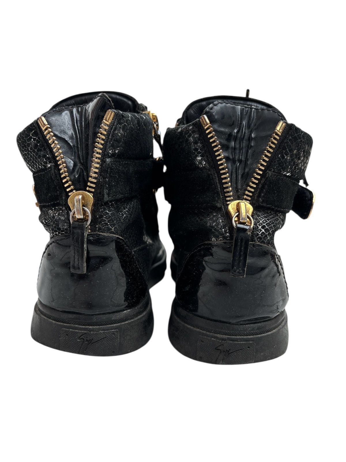 Giuseppe Zanotti Python Embossed Gold Strap Sneakers Size US 9 / EU 42 - 5 Thumbnail