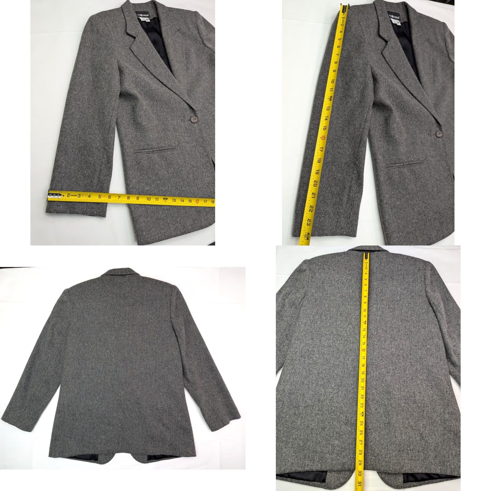Vintage Sag Harbor Wool Blend Tweed Coat Women 14 Mid-Length Button Closure Black Gray 90s Classic Sports Vintage Womens Size XL / US 12-14 / IT 48-50 - 9 Thumbnail