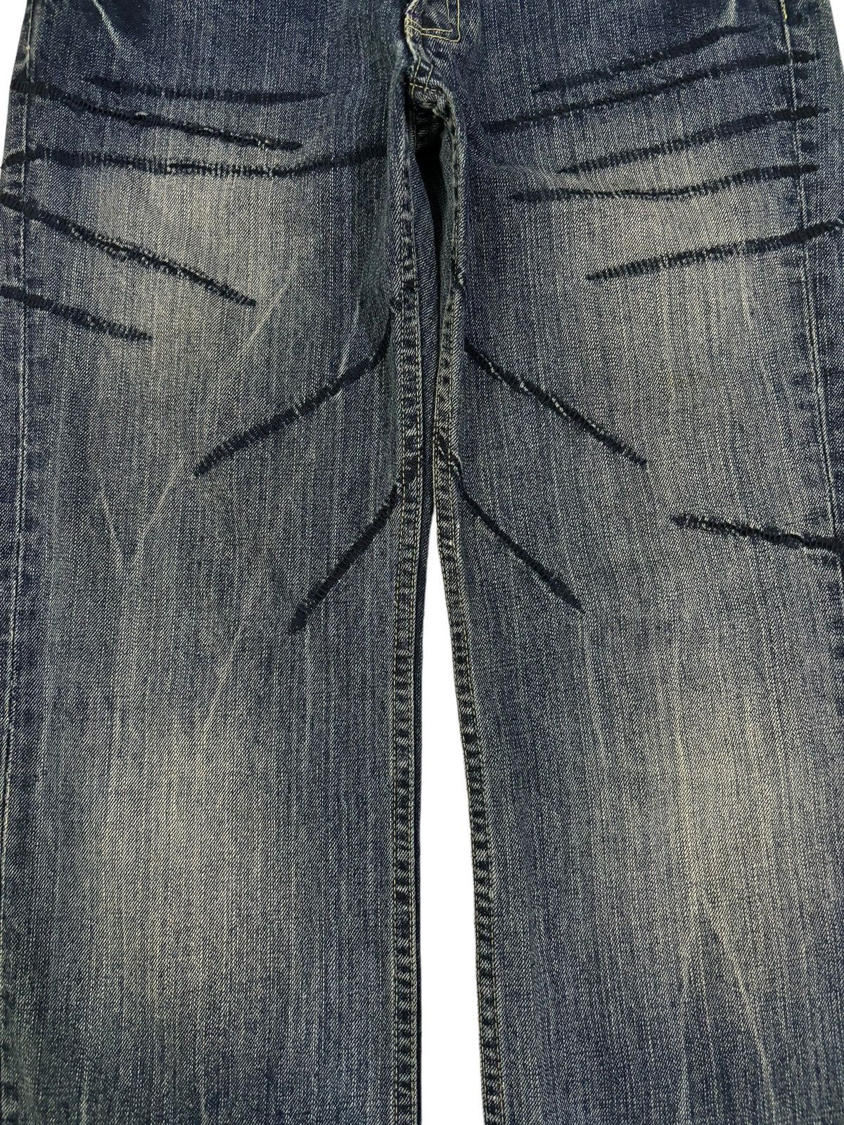 Number (N)ine Vintage Takeo Kikuchi Stitched Clawmark Loose Straight Jeans Size US 31 - 6 Thumbnail