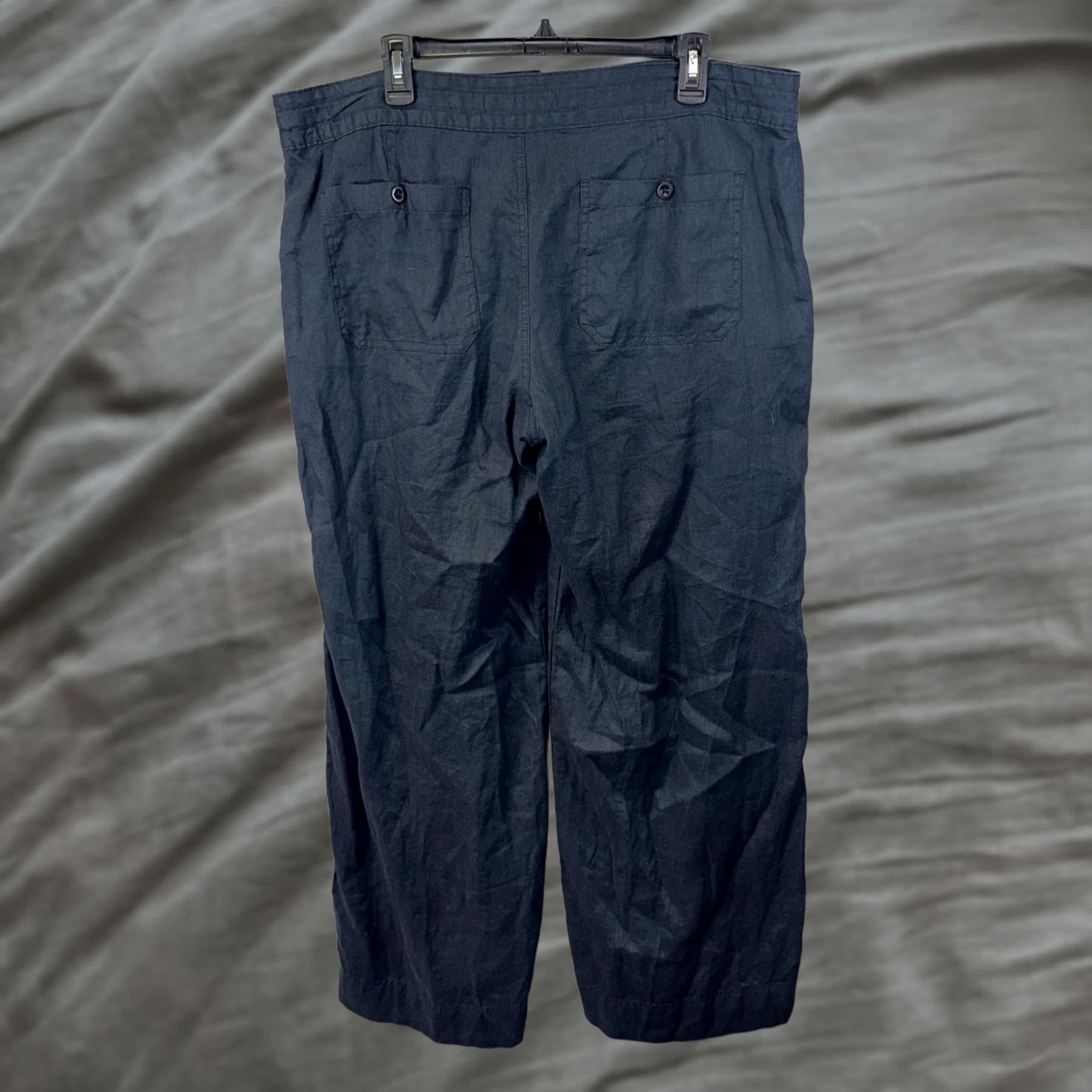 Ralph Lauren VINTAGE Lauren Ralph Lauren Pants Womens 16 Navy Linen Drawstring Relaxed Casual Beach Pants Size 38" / US 16 / IT 52 - 1 Thumbnail