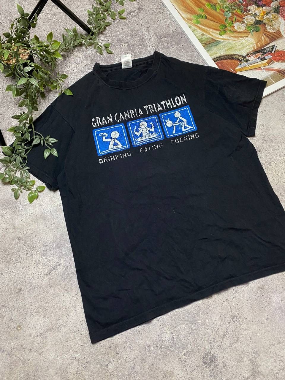 Band Tees × Vintage 😂Humor Gran Canria Triathlon T-shirt Crazy Vintage Size M Size US L / EU 52-54 / 3 - 3 Thumbnail