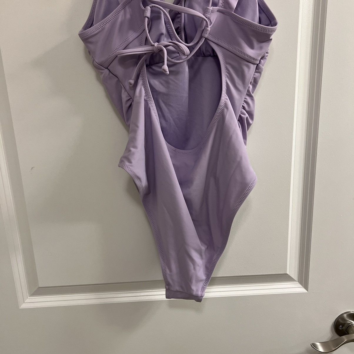 Other Unbranded Ruffle Plunge One-Piece Swimsuit Lavender Purple Size ONE SIZE - 6 Thumbnail
