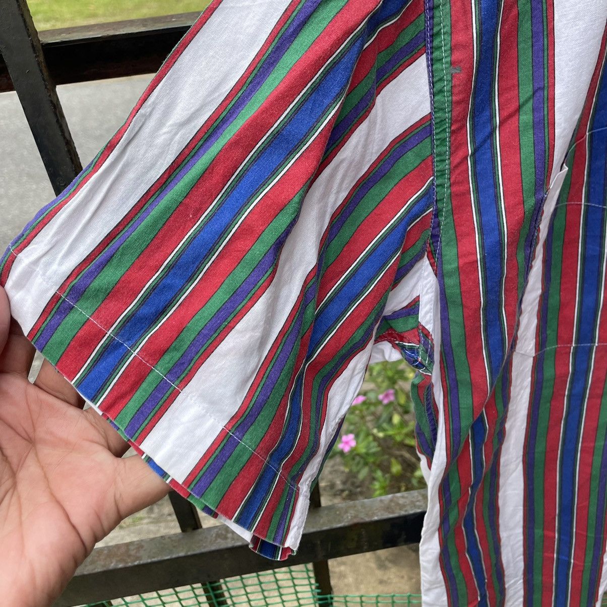 Japanese Brand × Vintage 🔥🇯🇵Generra Double Pocket Striped Multicolour Buttons Up Shirt Size US L / EU 52-54 / 3 - 7 Thumbnail