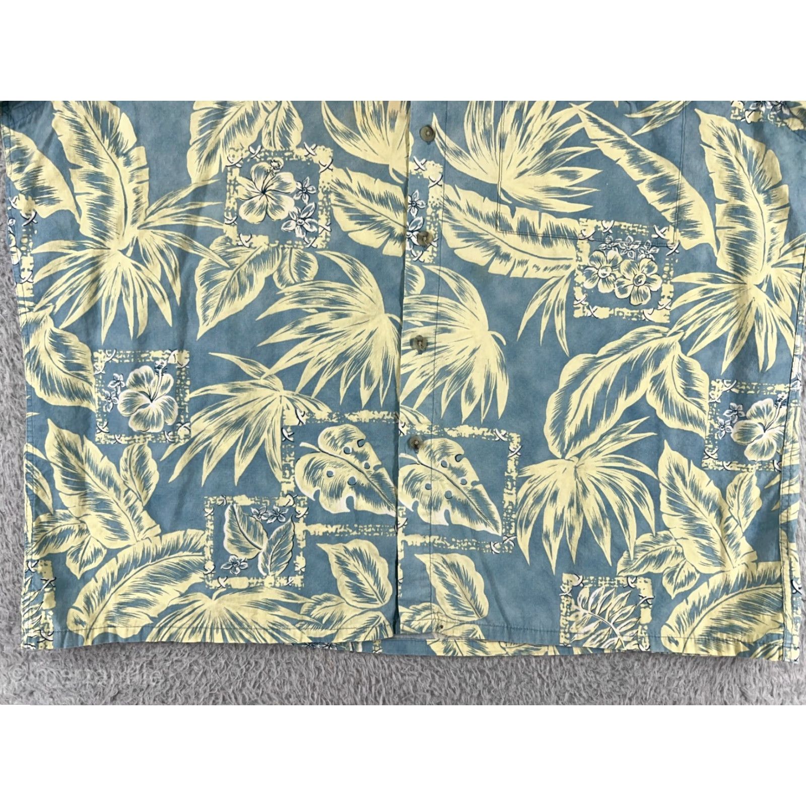 Vintage Campia Moda Shirt Mens XL Blue Button-Up Hawaiian Floral Leaf Cotton Size US XL / EU 56 / 4 - 5 Thumbnail