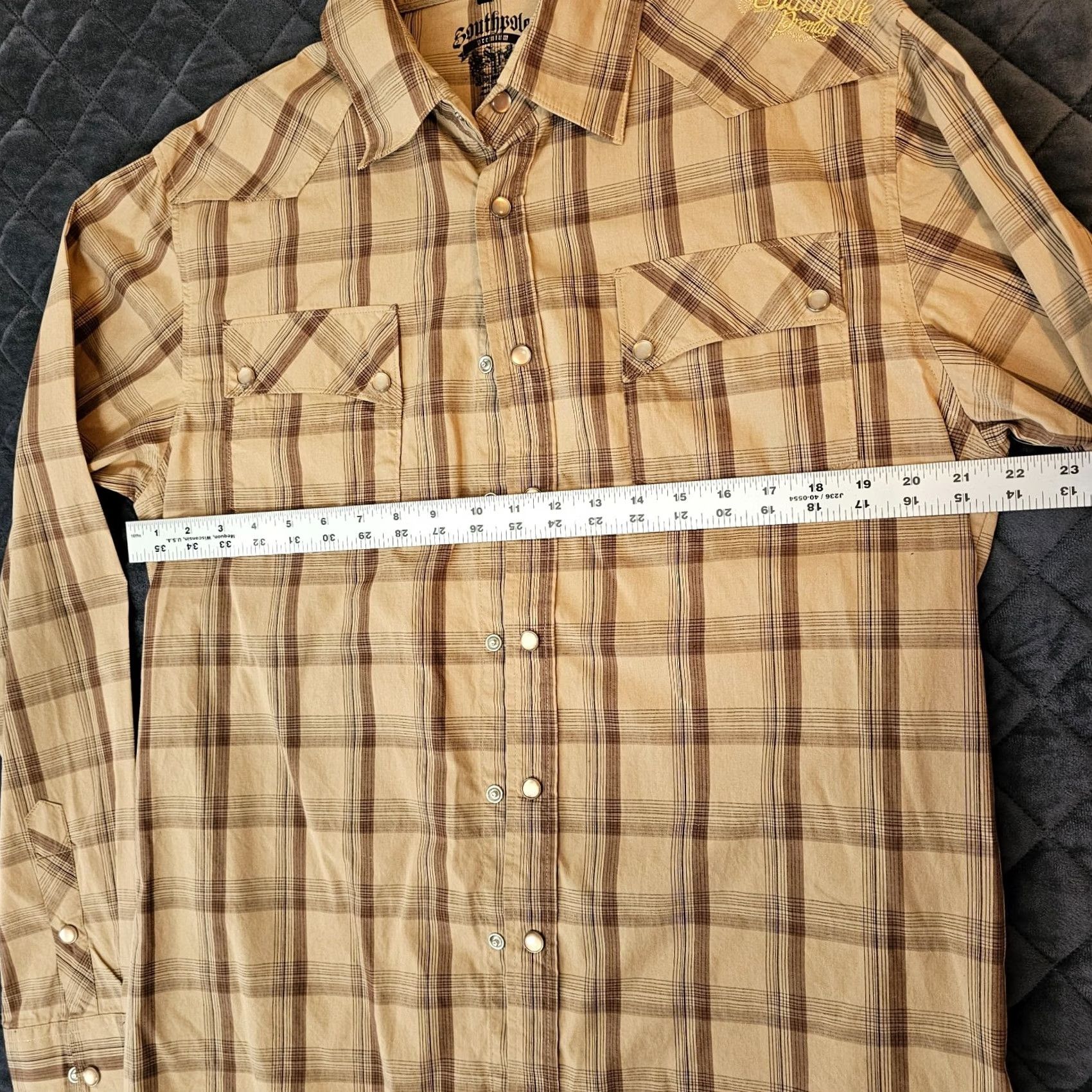 Southpole Southpole Shirt Men L Brown Plaid Long Sleeve Button-Up Pearl Snap Size US L / EU 52-54 / 3 - 7 Thumbnail