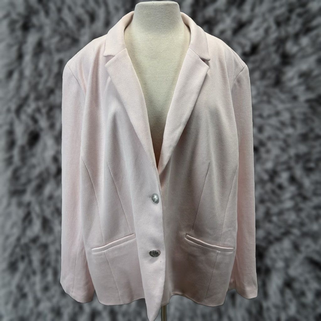 Talbots Talbots Blazer Women 26W Pink Cotton Career Womens Size 4XL / US 24-26 - 1 Thumbnail