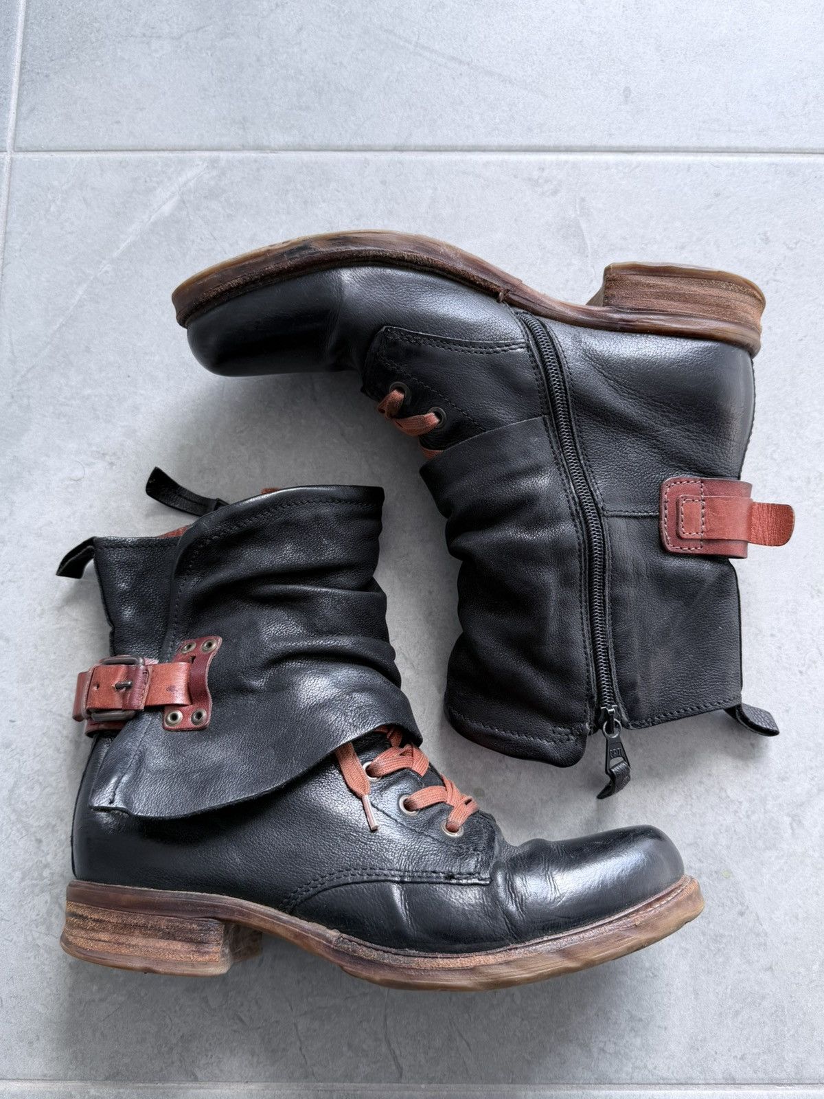 A.S.98 Avant Garde A.S. 98 14th Addiction Style Leather Boots Size US 7 / EU 40 - 2 Thumbnail