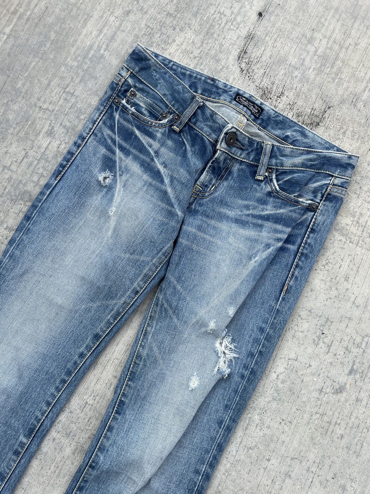 Japanese Brand 2000s JAPANESE BRAND MOUSY VINTAGE DISTRESSED FLARE JEANS Size US 30 / EU 46 - 2 Thumbnail