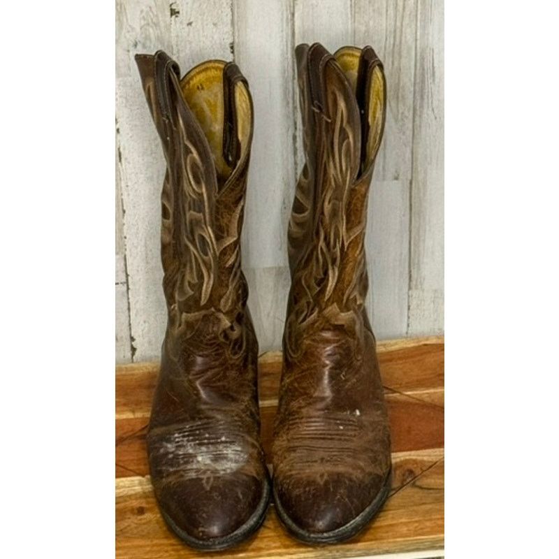 Justin Justin Men's Western Cowboy Boots Brown Leather Size 10.5 D Size US 10.5 / EU 43-44 - 6 Thumbnail