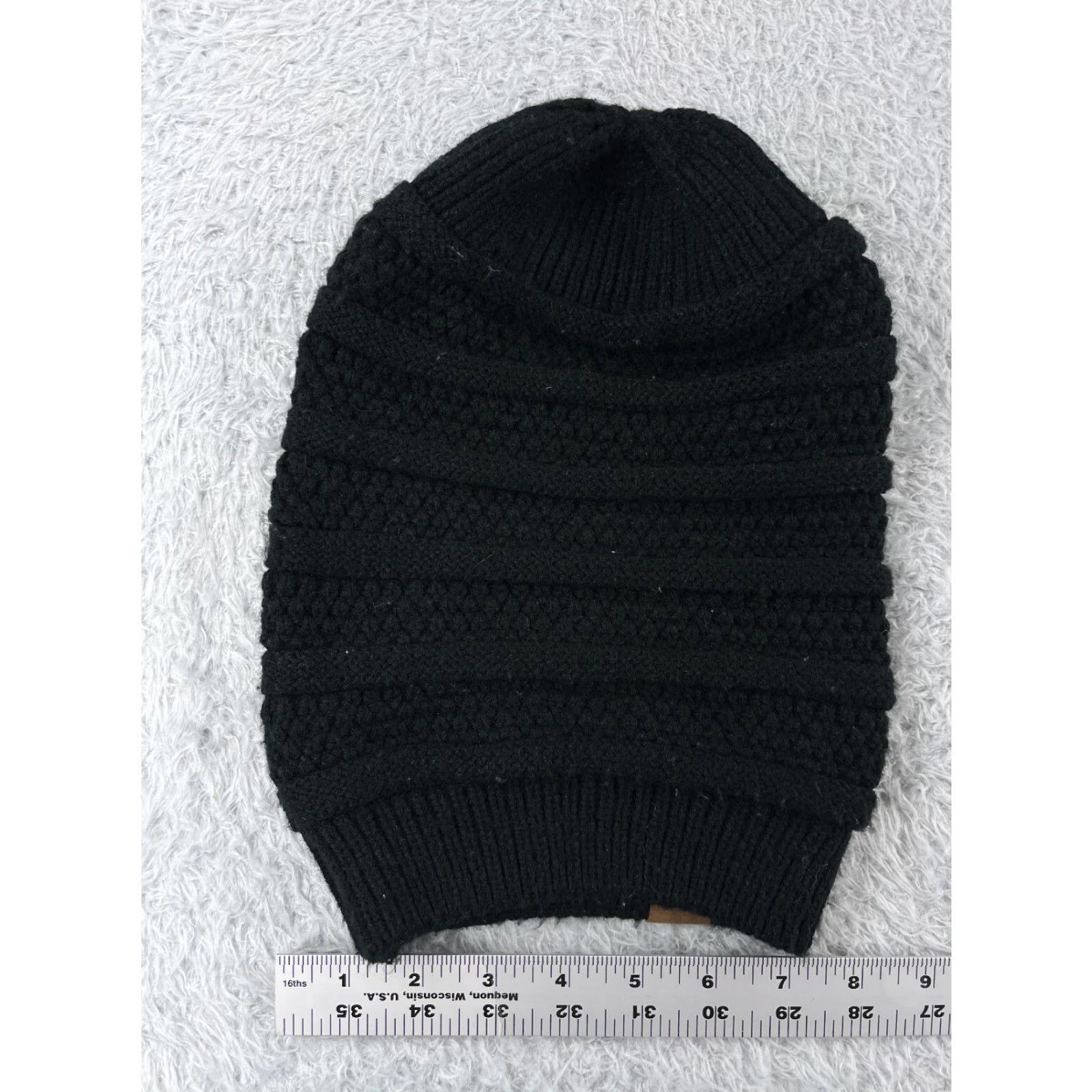 Vintage Tough Headwear Beanie Hats Adult One Size Black Knit 100% Acrylic Slouch Toque Ski Size ONE SIZE - 4 Thumbnail