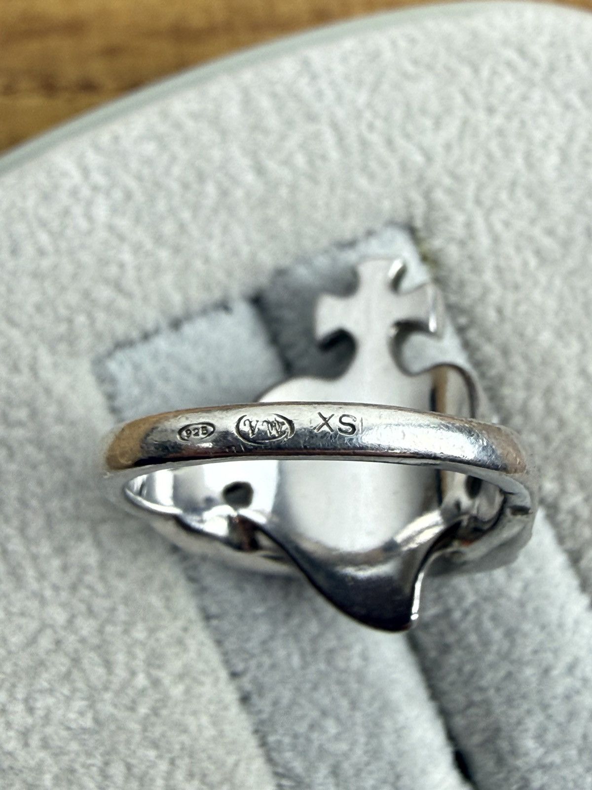 Vivienne Westwood Vintage Vivienne Westwood Diamante Heart Ring 925 Silver XS Size ONE SIZE - 6 Thumbnail