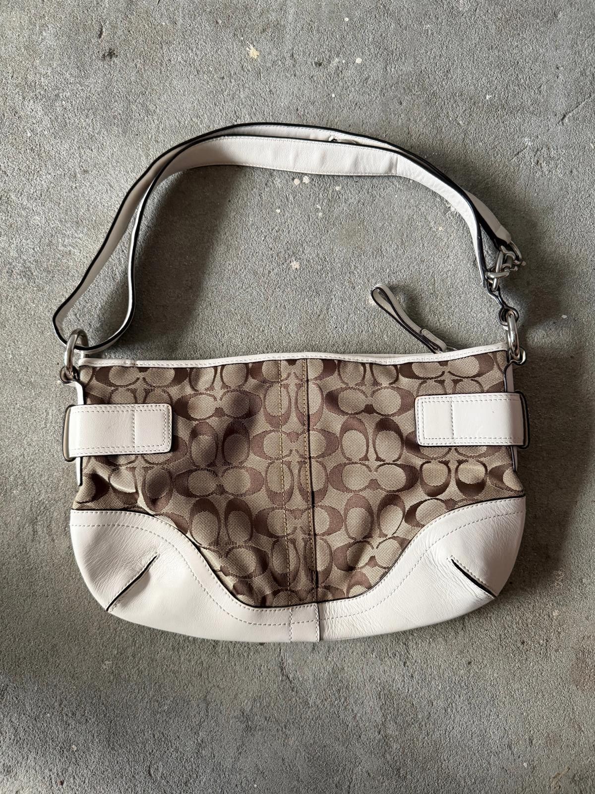 Coach Coach 2Way Signature Sufflette Shoulder Bag Beige/White Size ONE SIZE - 5 Thumbnail