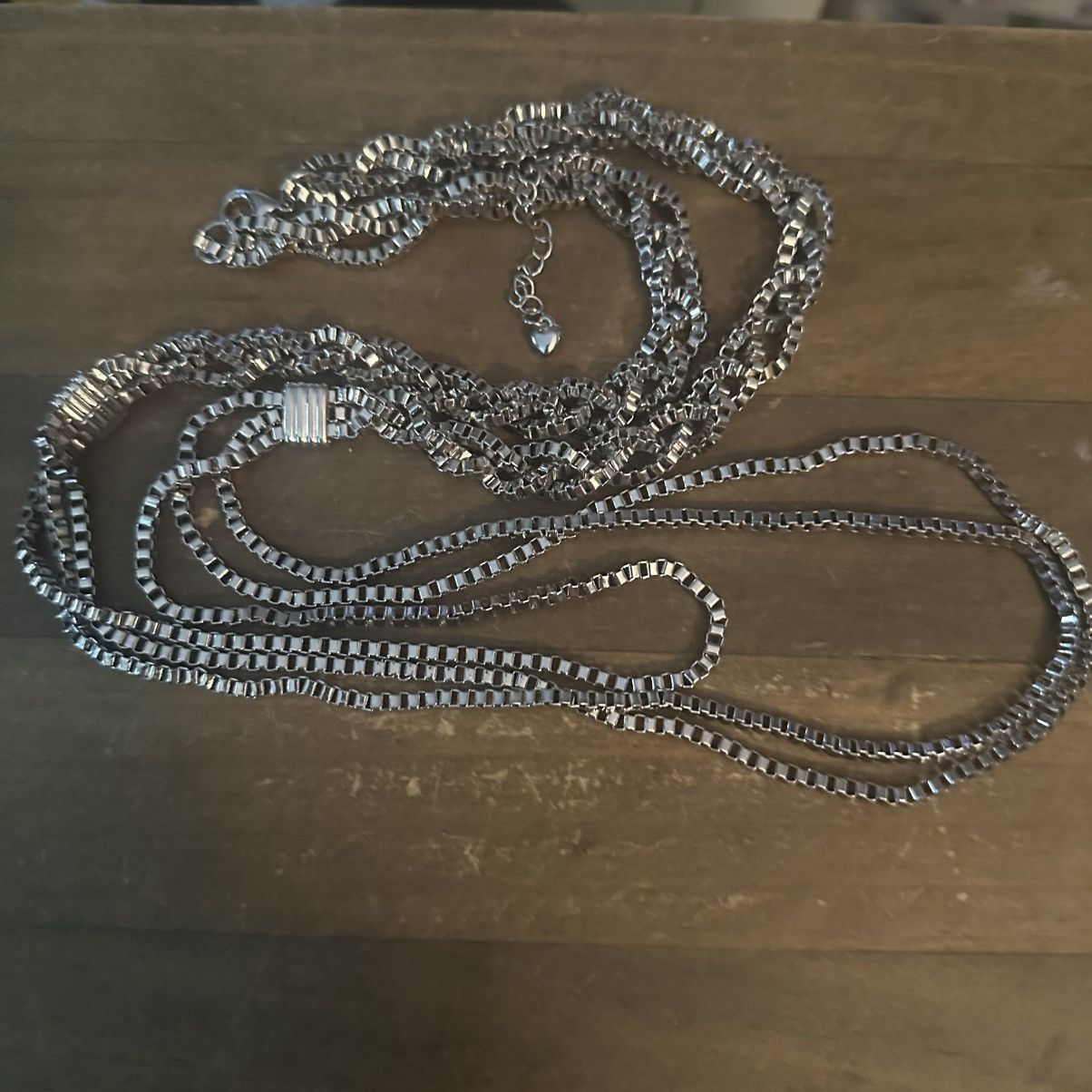 Other Long silver tone multi chain swag necklace Size ONE SIZE - 2 Thumbnail