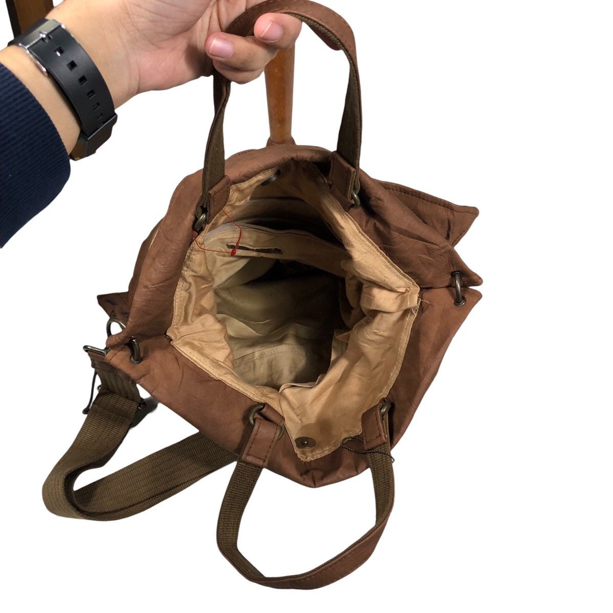 Japanese Brand × Vintage 📌Anti Forme Design Patchwork Bag Rich Brown Kapital Japan Size ONE SIZE - 10 Thumbnail