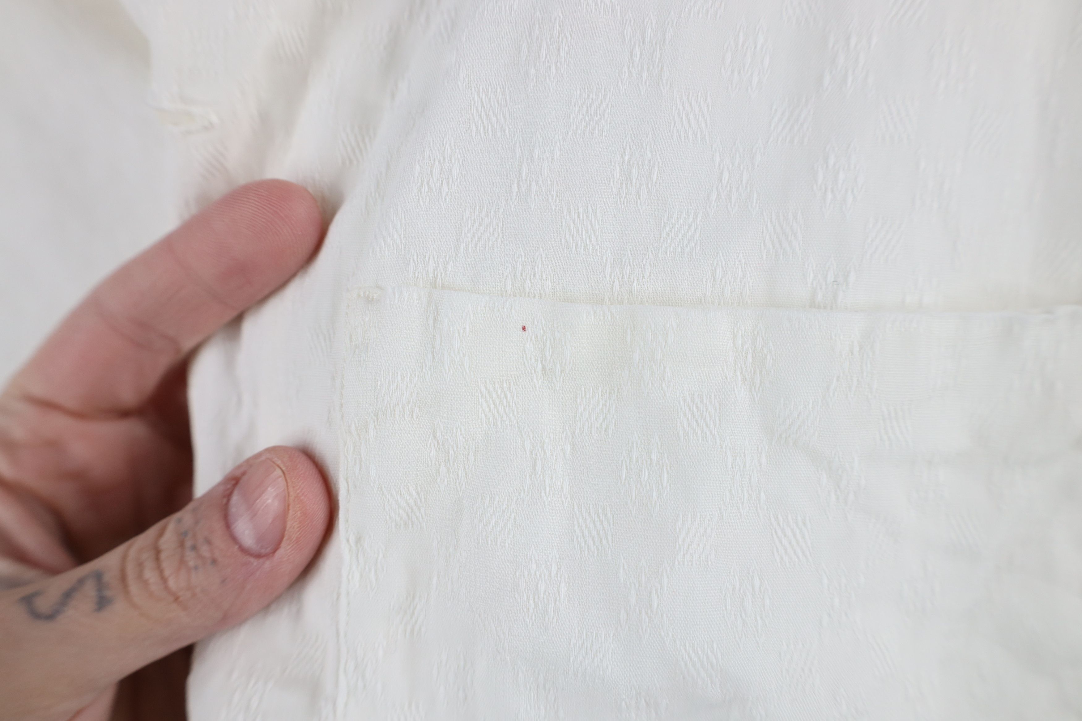 Vintage Vintage 50s Short Sleeve Band Collar Button Shirt USA Size US XL / EU 56 / 4 - 4 Thumbnail
