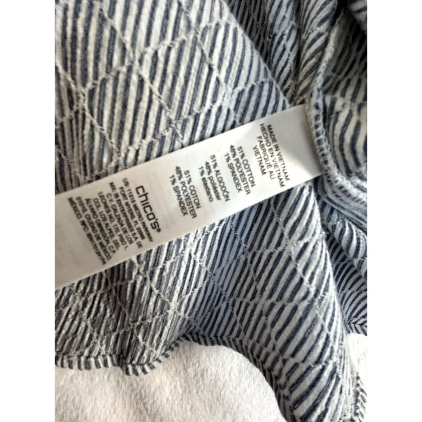 Vintage Chico's Womens Button-Front Blue & White Striped Tie-Hem Blouse Size 2 Casual Shirt Womens Size XS / US 0-2 / IT 36-38 - 4 Thumbnail