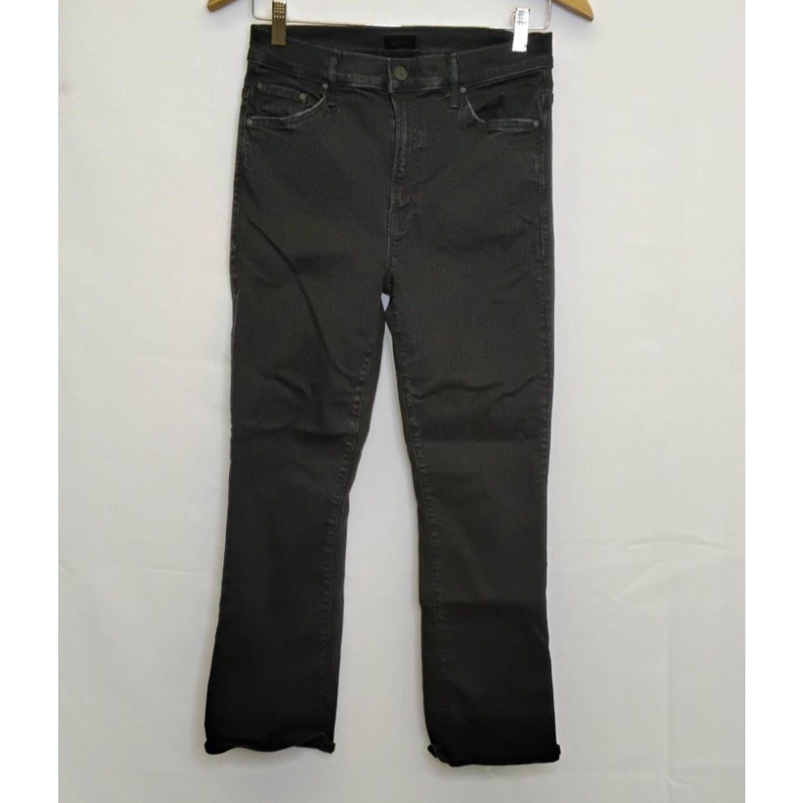 MOTHER Mother The Insider Jeans Women's 28 Black Wash Cropped Size 28" / US 6 / IT 42 - 2 Thumbnail