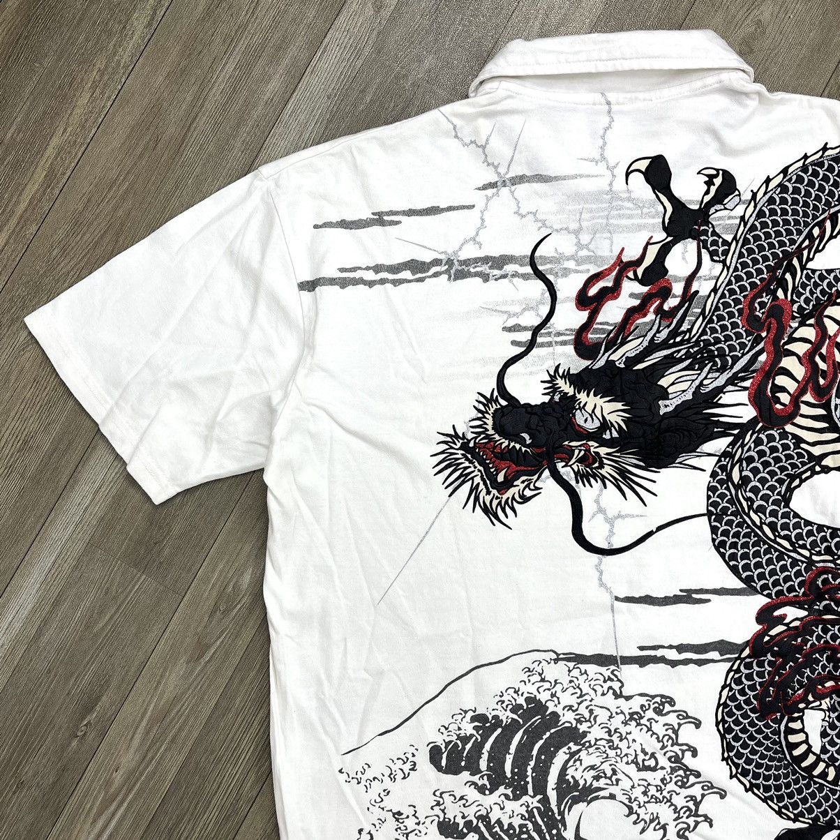 Japanese Brand Cute All Sukajan Dragon Sakura Polo Shirt Size US L / EU 52-54 / 3 - 4 Thumbnail