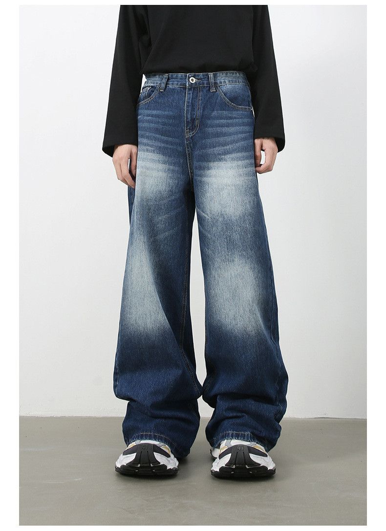 Japanese Brand American retro men's washed loose straight leg jeans Size US 32 / EU 48 - 1 Thumbnail