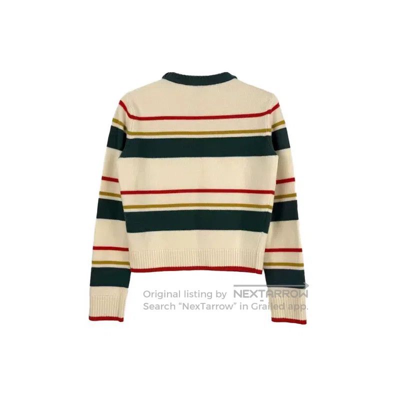 Loewe Loewe Striped and colored chest embroidery wool sweater Size S / US 4 / IT 40 - 2 Thumbnail