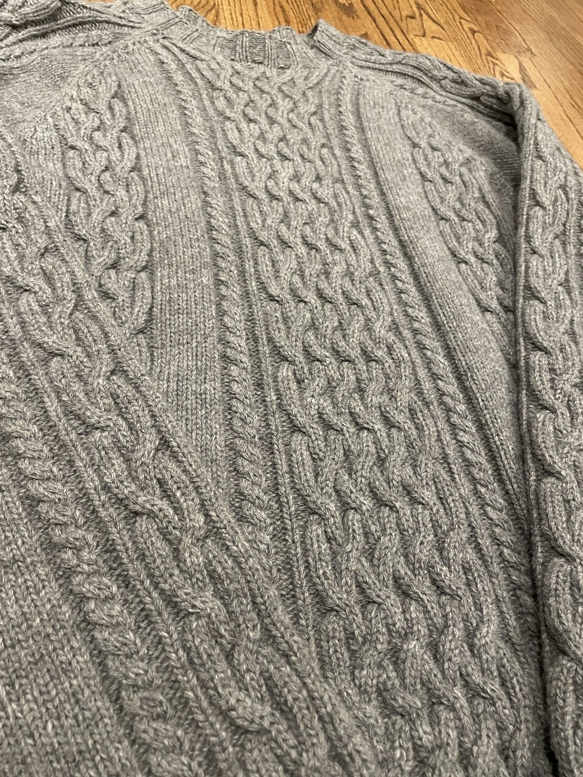 Officine Generale Officine Générale mens heavy cable knit sweater Grey Medium Size US M / EU 48-50 / 2 - 4 Thumbnail