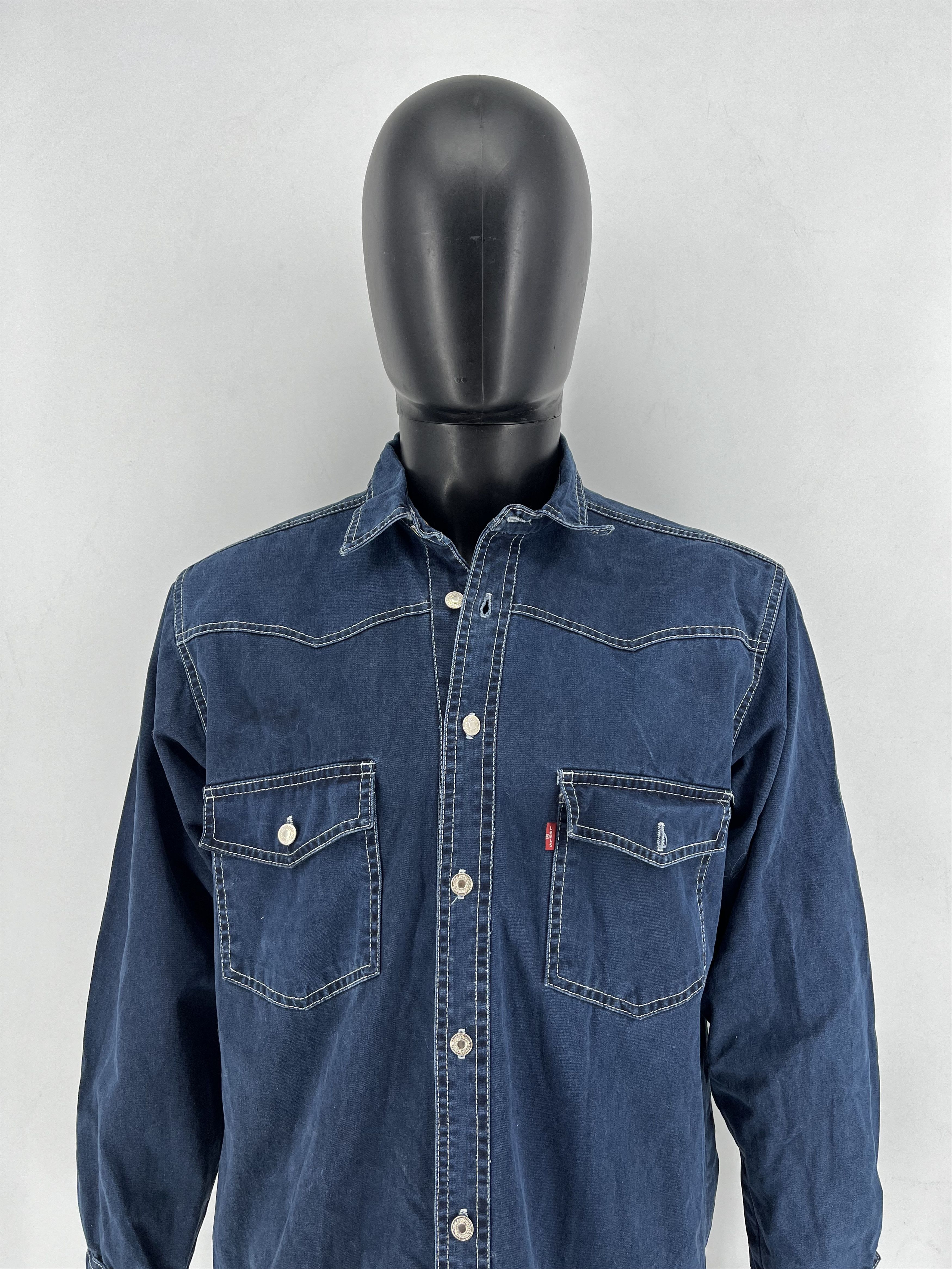 Levi's Vintage 90s Levi’sLevi’s White Blue Jeans Jacket Size US M / EU 48-50 / 2 - 1 Thumbnail