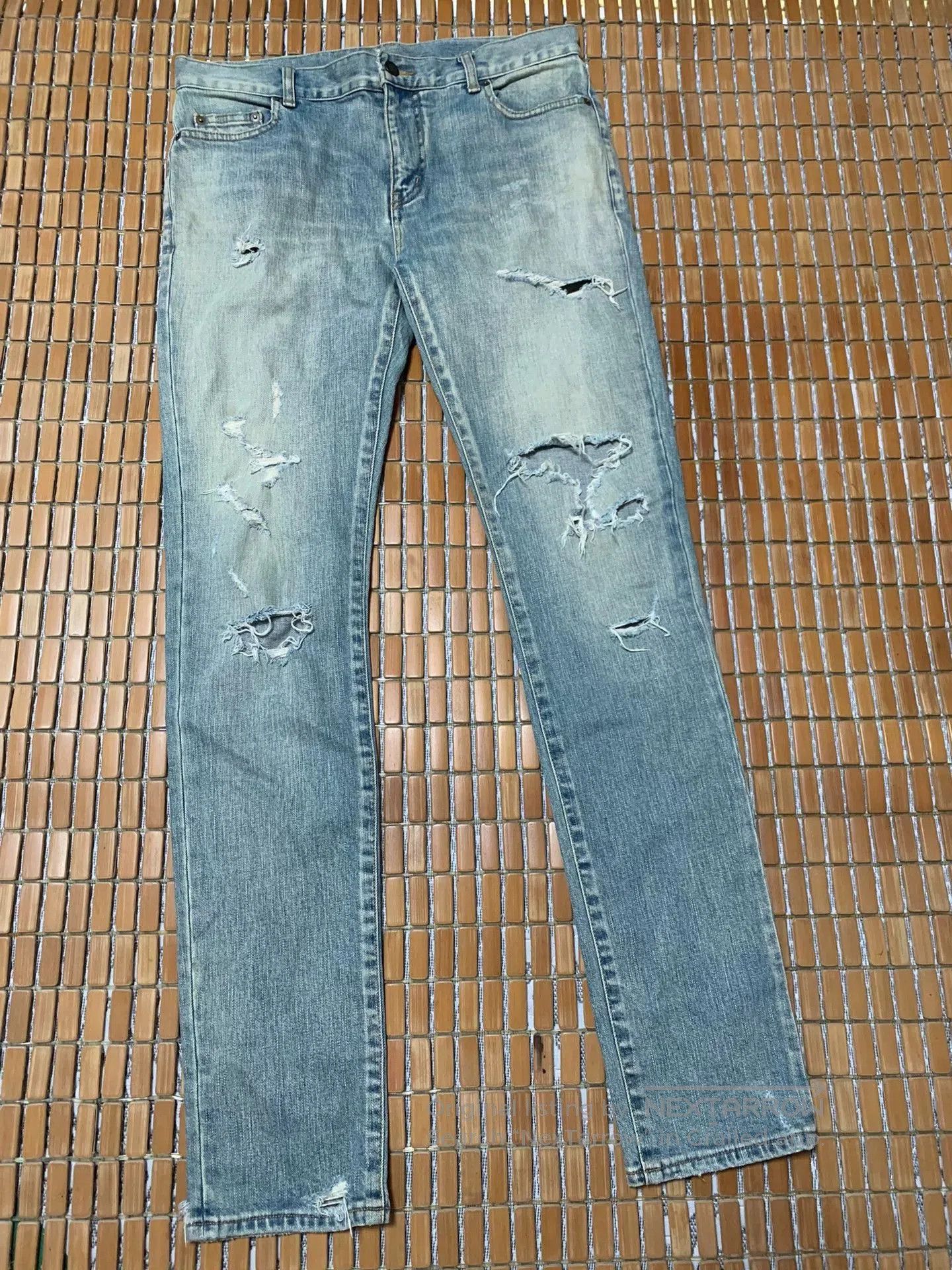 Saint Laurent Paris Saint Laurent SLP Washed Distressed Jeans. Size US 31 - 1 Thumbnail