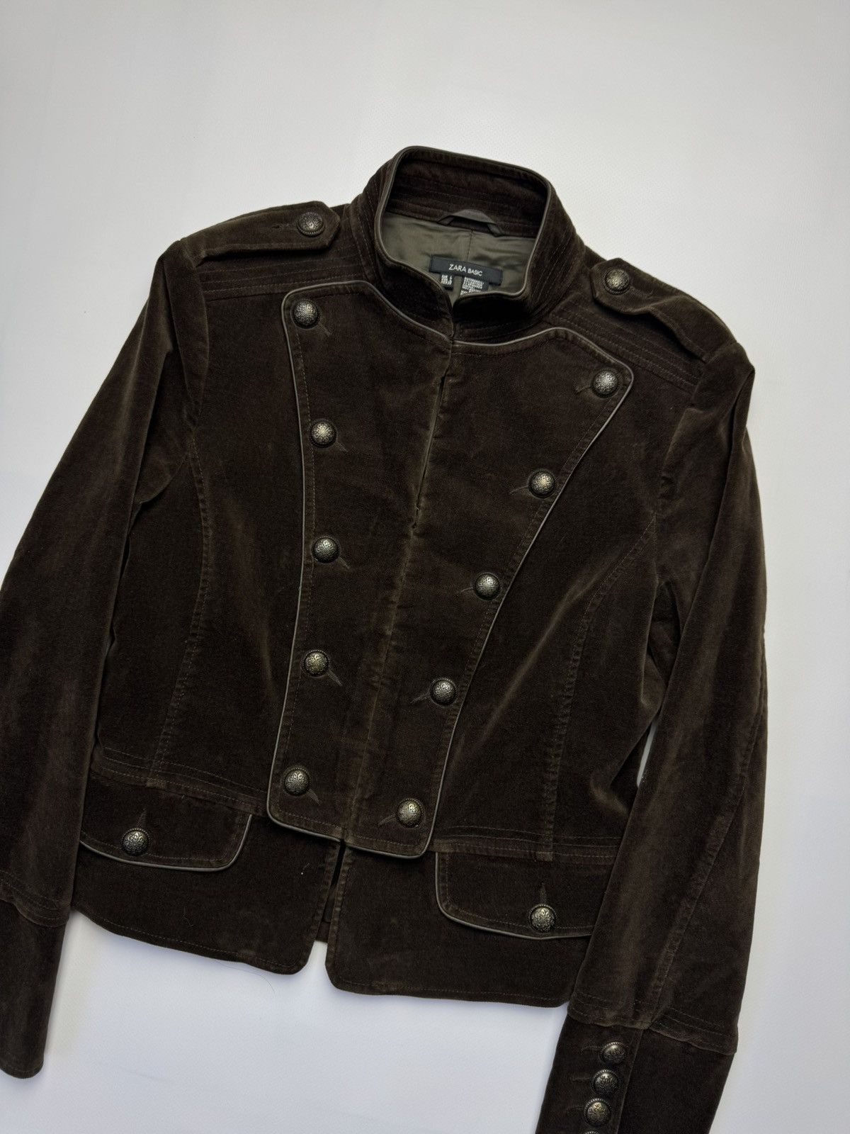 Zara Zara Napoleon Hussar Military Velvet Jacket Size L / US 10 / IT 46 - 13 Thumbnail