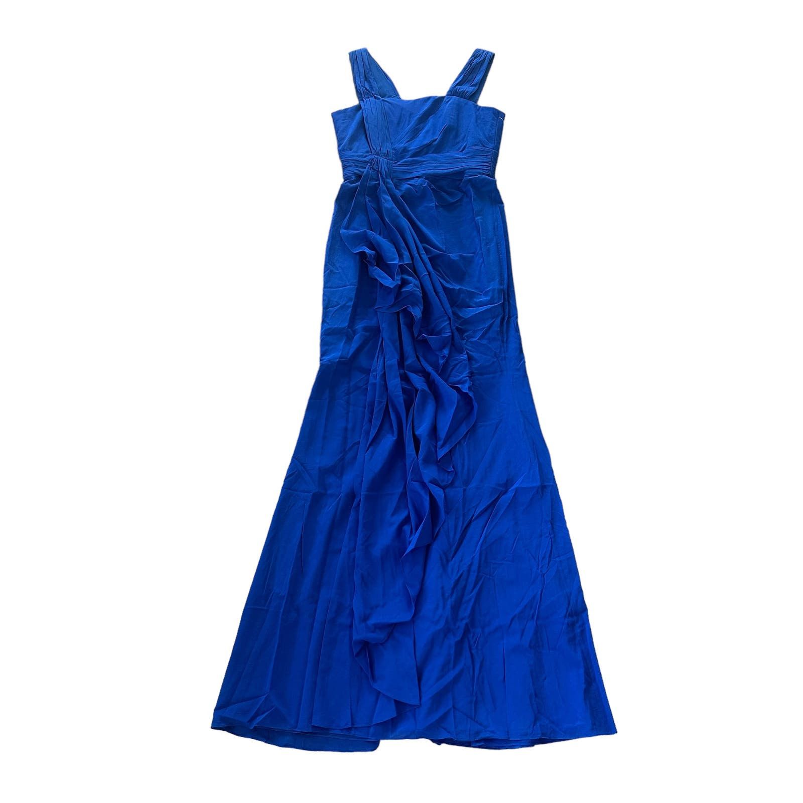 image of New Badgley Mischka Collection Cobalt Royal Blue Formal Gown, Women's (Size Medium)