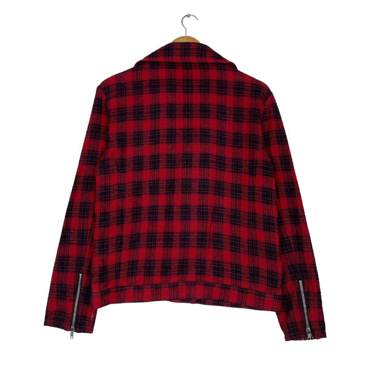 Japanese Brand SM SHADU Asymmetrical Zipper Double Collar Jacket #0937-C42 Size US M / EU 48-50 / 2 - 7 Thumbnail