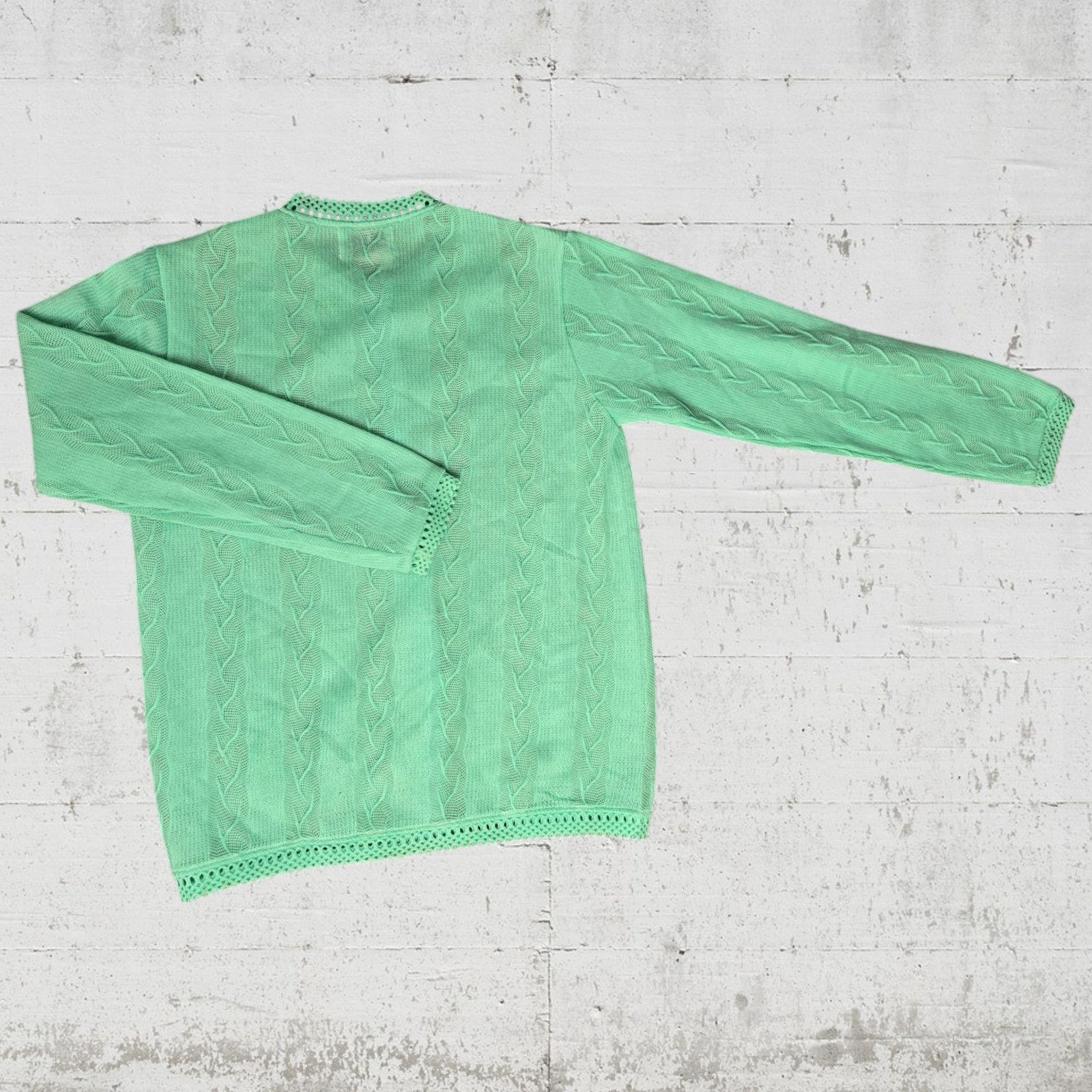 Vintage 60s Vintage Green Acrylic Cardigan Size Large Size L / US 10 / IT 46 - 8 Thumbnail