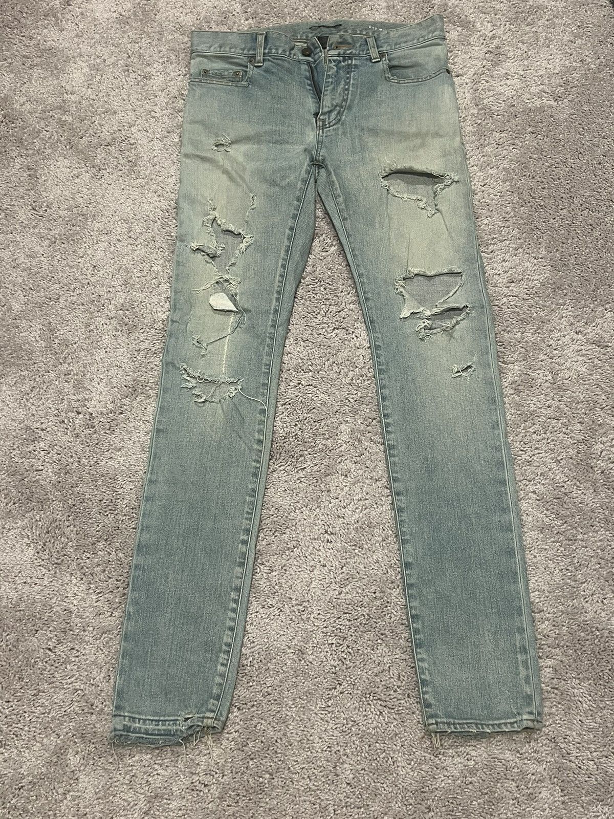 Saint Laurent Paris Saint Laurent Paris distressed denim Size US 30 / EU 46 - 1 Thumbnail