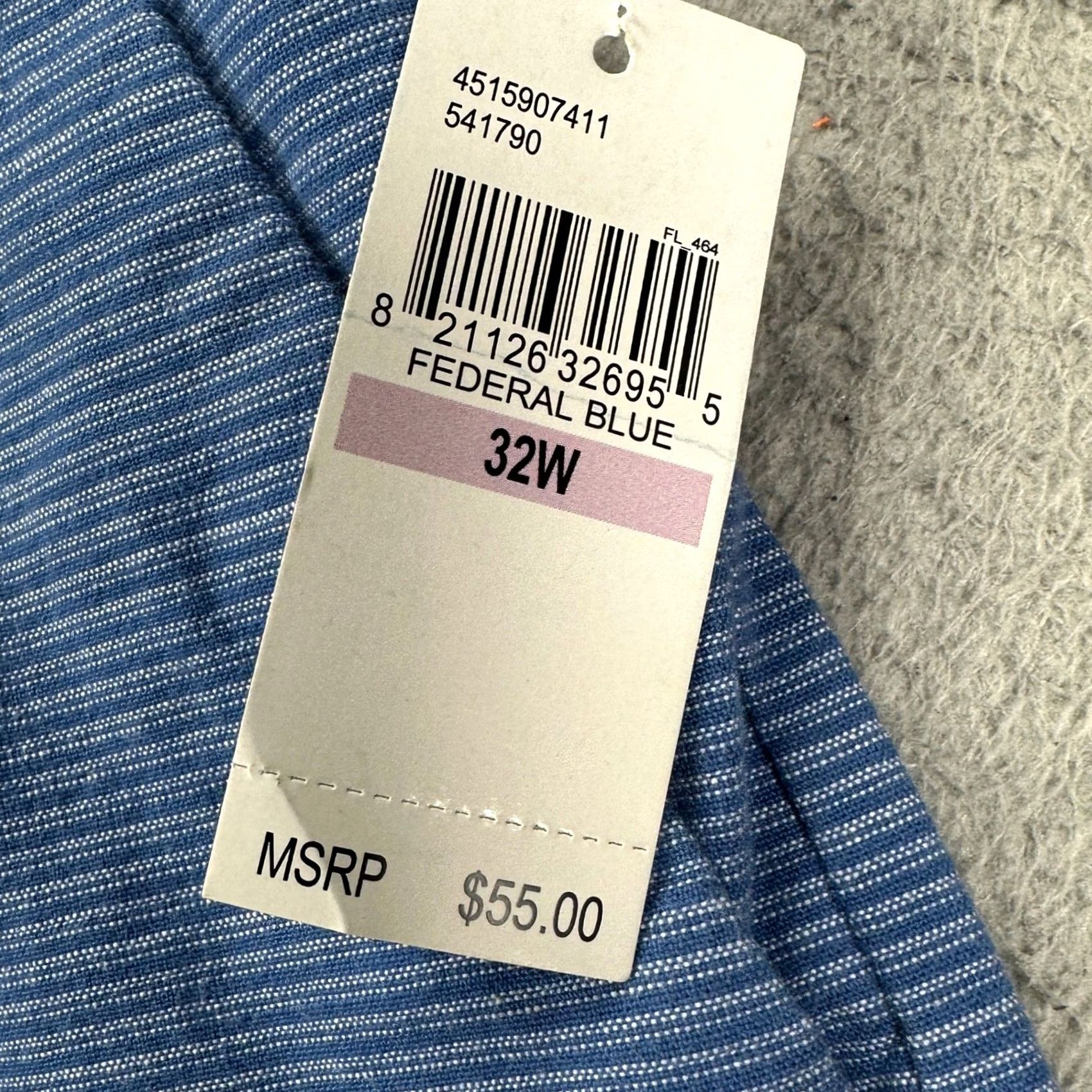 Izod IZOD Saltwater Shorts Khaki 32X9.5 Blue Stripes Chino Pocket Relaxed Classic NEW Size US 32 / EU 48 - 4 Thumbnail
