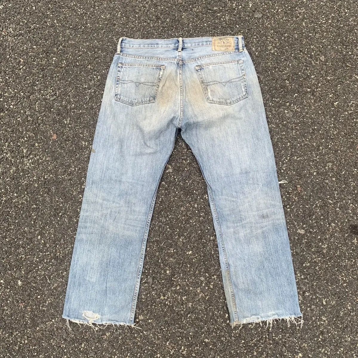 Polo Ralph Lauren 💥 SUPER DISTRESSED! Polo Ralph Lauren Jeans Denim Pants Size US 35 - 10 Thumbnail