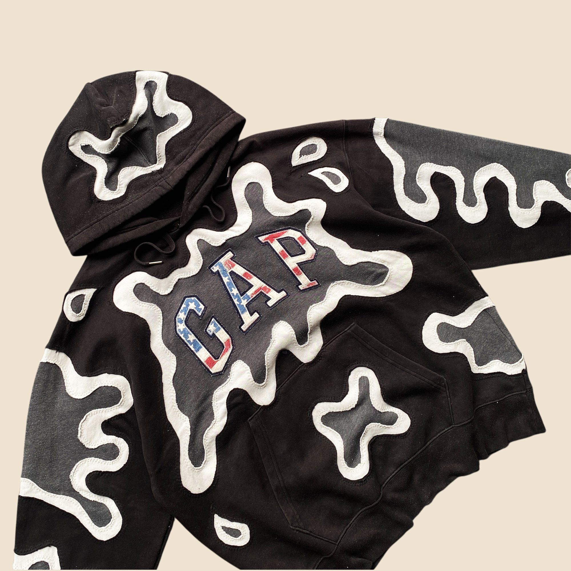Gap × Handmade 1 OF 1 REWORKED GAP SPLASH 3 LAYERED HOODIE SIZE L Size US L / EU 52-54 / 3 - 3 Thumbnail