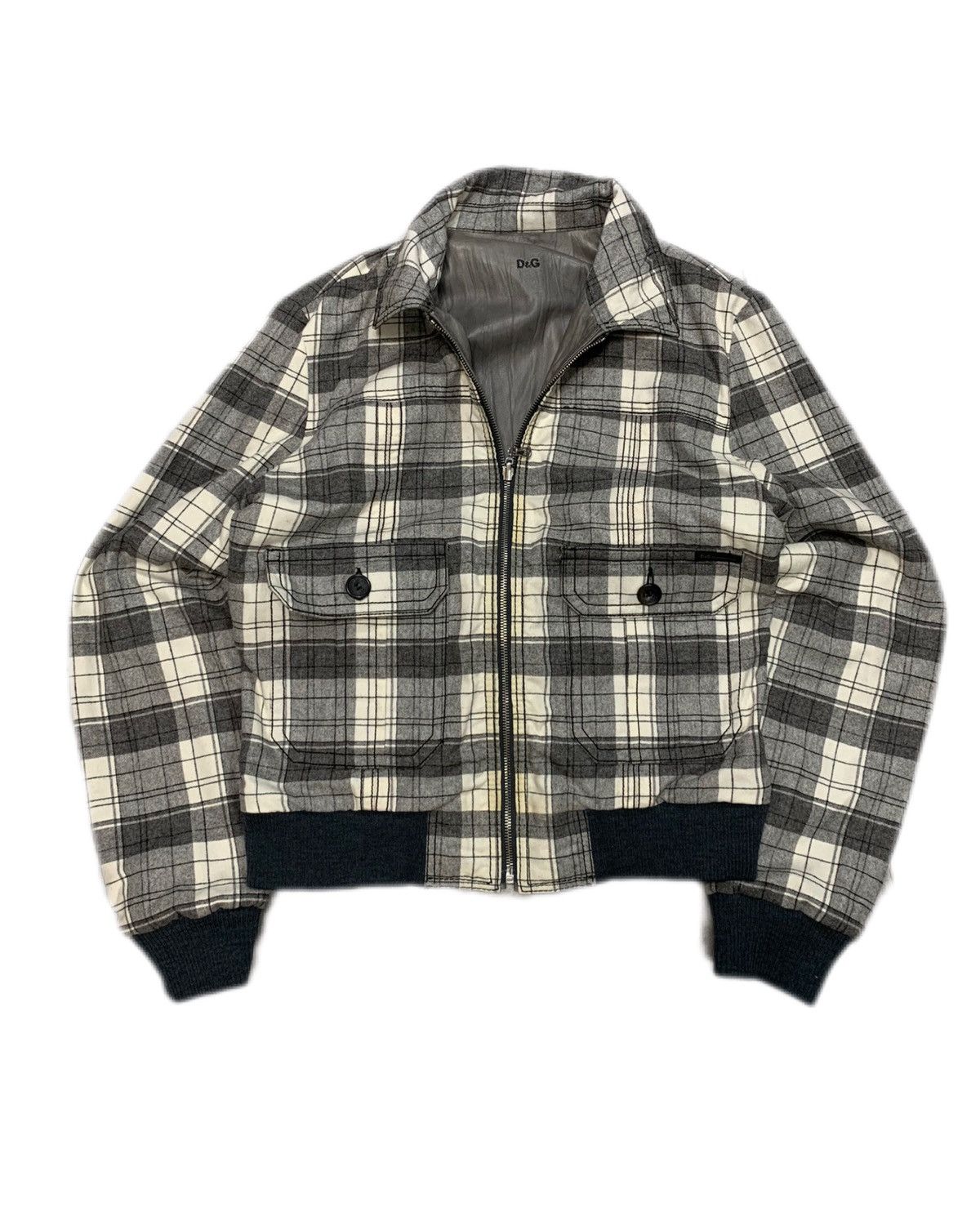 Dolce & Gabbana Y2K D&G Boxcut Reversible Wool Leather bomber Jacket Size US L / EU 52-54 / 3 - 1 Thumbnail