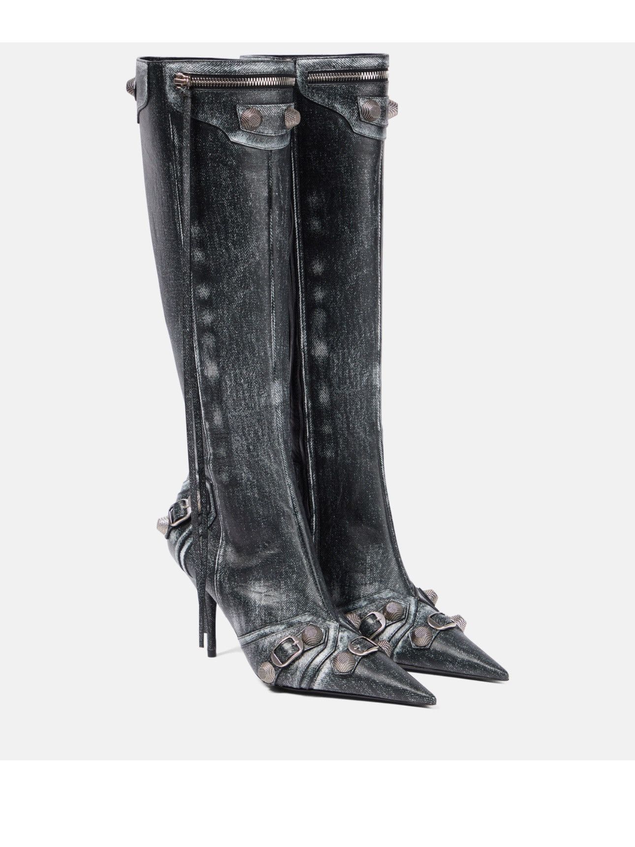Balenciaga BALENCIAGA Cagole 90 leather knee-high boots size 38 Size US 7.5 / IT 37.5 - 1 Thumbnail