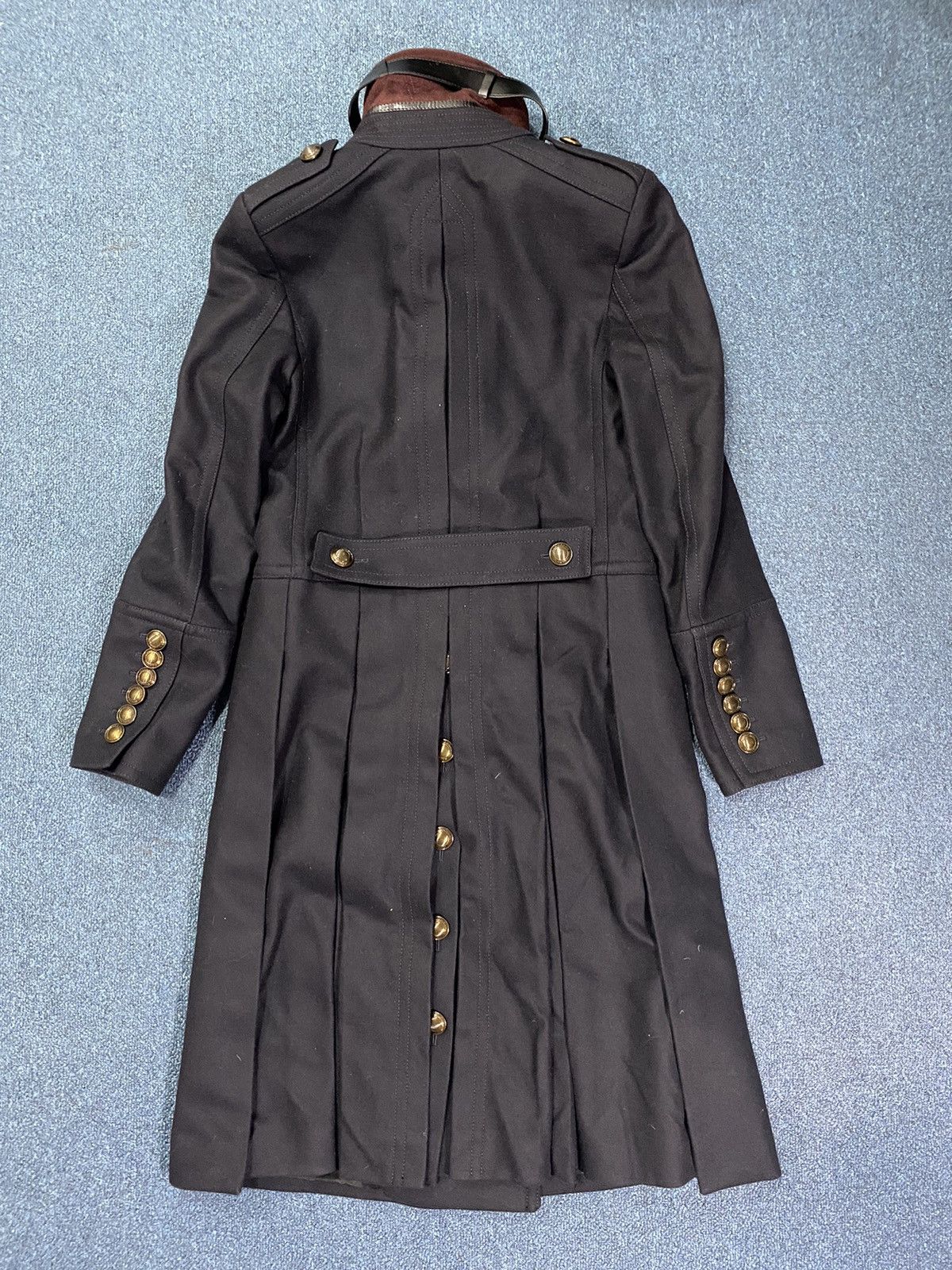 Burberry Burberry Navy Blue and Gold Wool Double Breasted Trench Coat Size XS / US 0-2 / IT 36-38 - 5 Thumbnail