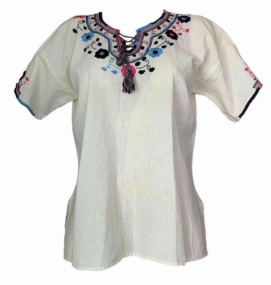 Designer Pre Owned Embroidered White Hand Made Blouse L Size L / US 10 / IT 46 - 1 Thumbnail