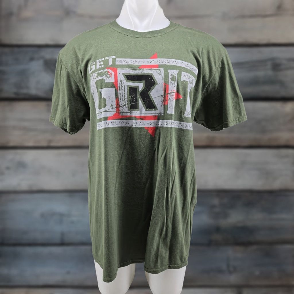 Vintage WWE Edge Get Grit Green Wrestling Mens T-Shirt XL Cotton Short Sleeve Crew Neck Graphic Tee Authentic Wear Size XL Mens Size US XL / EU 56 / 4 - 1 Thumbnail